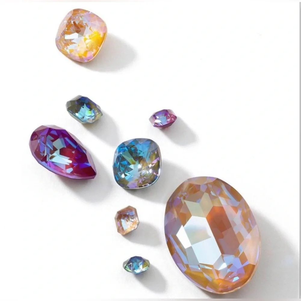 Touchstone Crystal Swarovski Autumn Delite Necklace with Multicolor Gemstones